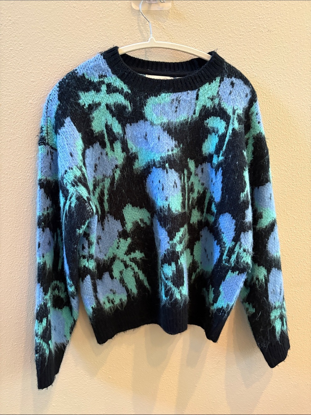 Floral-Pattern Crewneck Sweater